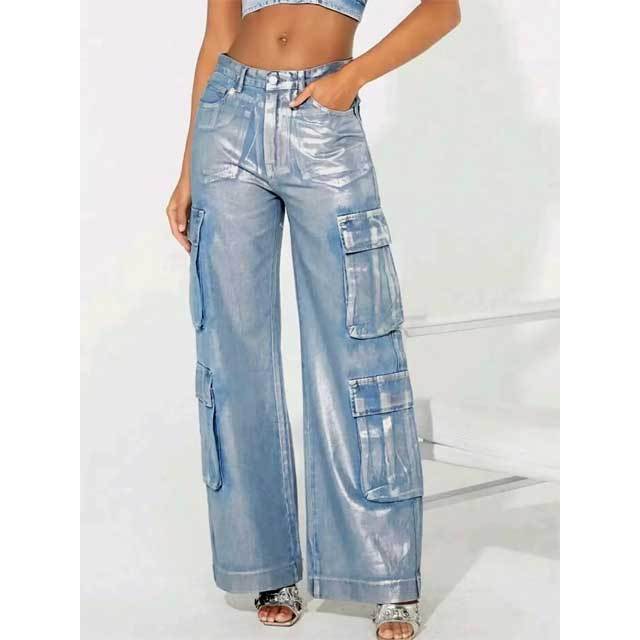 Bronzing Denim Cargo Jeans