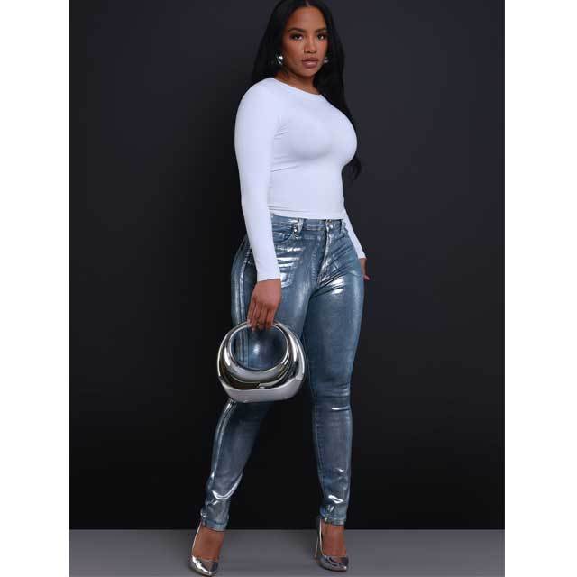 Bronzing Denim Skinny Jeans