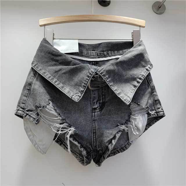 Vintage Ripped Denim Shorts