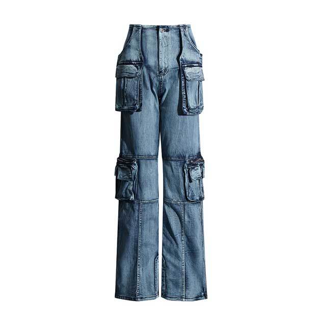 Zipper Pocket Cargo Jeans