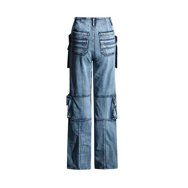 Zipper Pocket Cargo Jeans