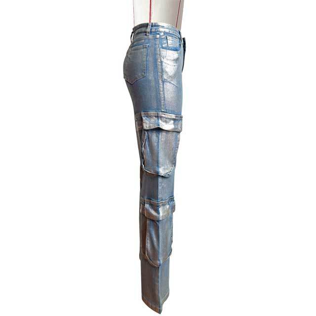 Bronzing Denim Cargo Jeans