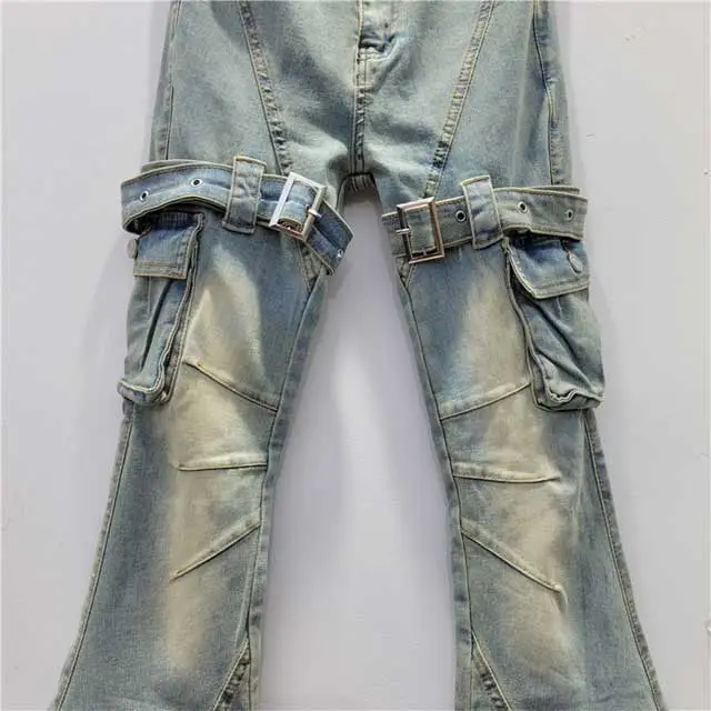 Buckle Strap Vintage Bell Jeans