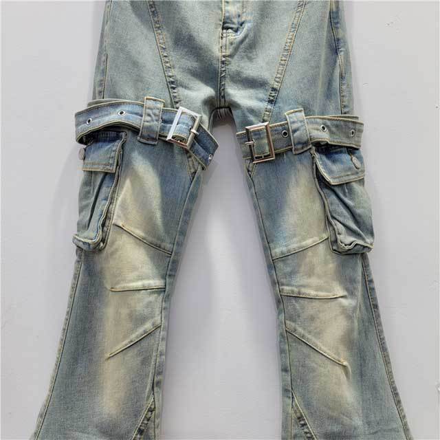 Buckle Strap Vintage Bell Jeans