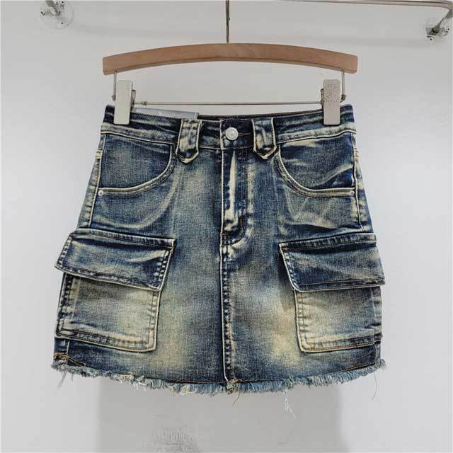 High Waist Bodycon Cargo Skirt