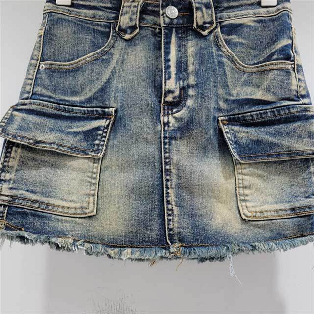 High Waist Bodycon Cargo Skirt