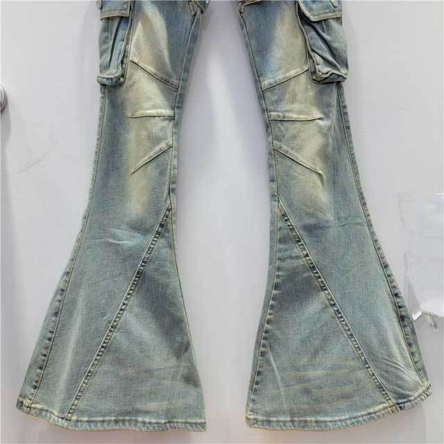 Buckle Strap Vintage Bell Jeans