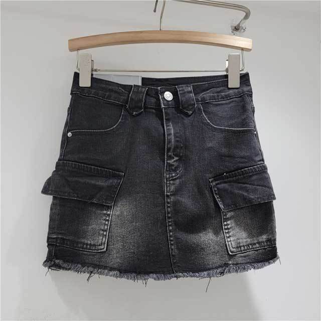 High Waist Bodycon Cargo Skirt
