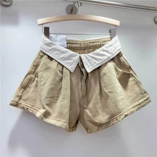High Waist Wide Legs Denim Shorts