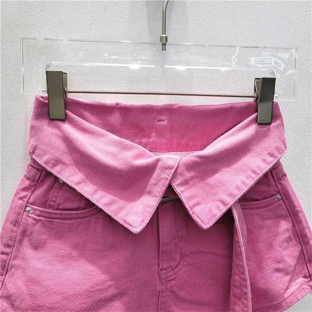 High Waist Cuffed Denim Shorts