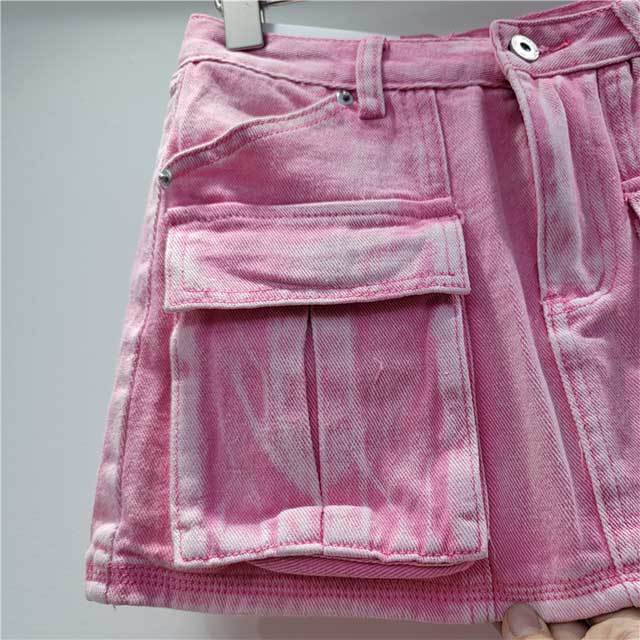 High Waist Vintage Cargo Skirt