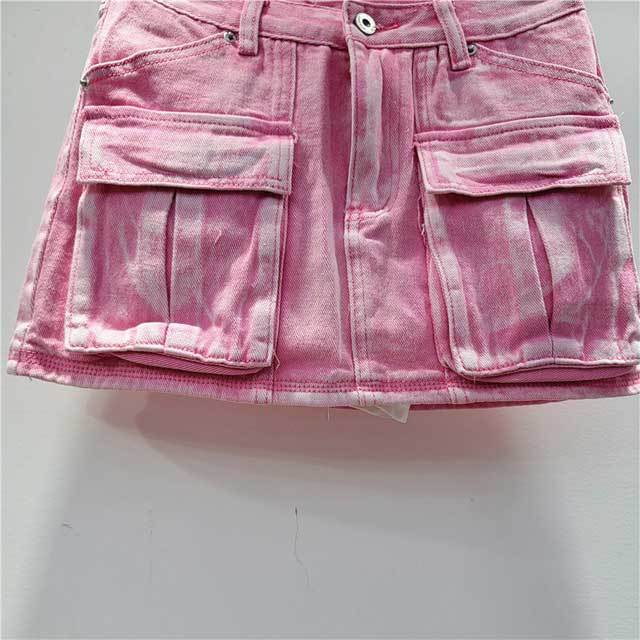 High Waist Vintage Cargo Skirt