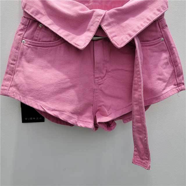 High Waist Cuffed Denim Shorts