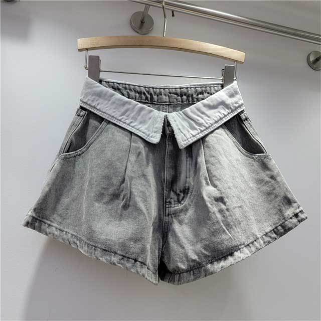High Waist Wide Legs Denim Shorts