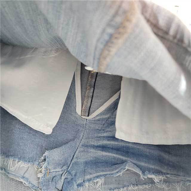 Rhinestones High Waist Denim Skirt