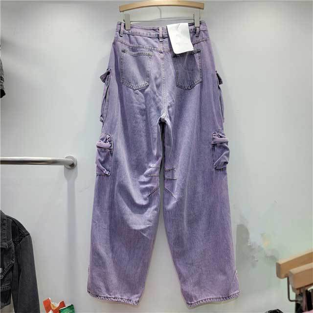 Fashion High Waist Casual Cargo Jeans