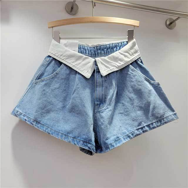 High Waist Wide Legs Denim Shorts