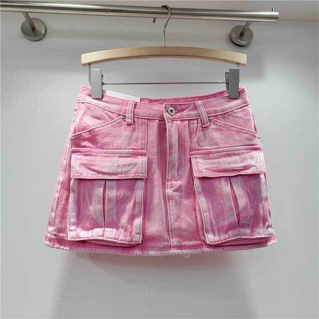 High Waist Vintage Cargo Skirt