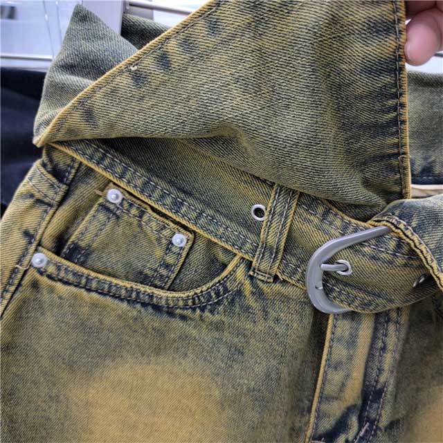 High Waist Cuffed Denim Shorts