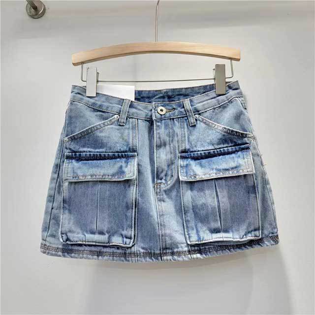 High Waist Vintage Cargo Skirt