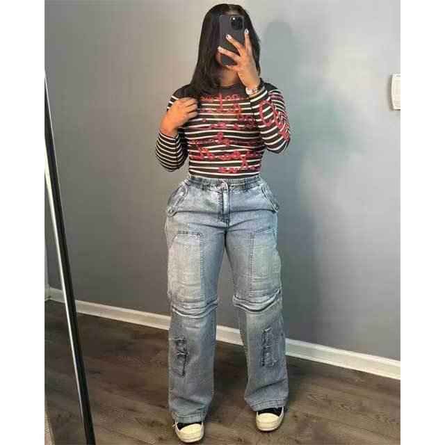 Chic Removable Cargo Jeans