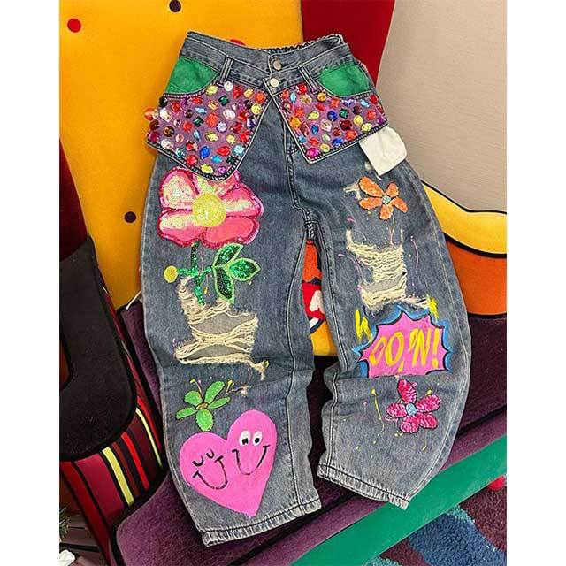 Chic Design High Waist Ripped Boyfriend Jeans