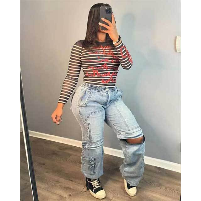 Chic Removable Cargo Jeans