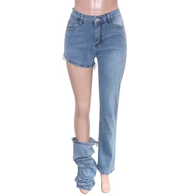 Detachable High Waist Slim Jeans