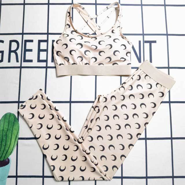 Printed Tank Top Skinny Jogging Suit