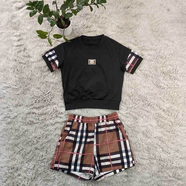 Embroidery Top Plaid Two Piece Set