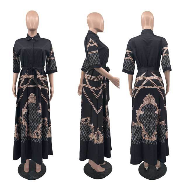 Printed Swing Maxi Dress