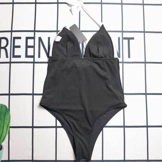Printed Halter One Piece Swimsuit