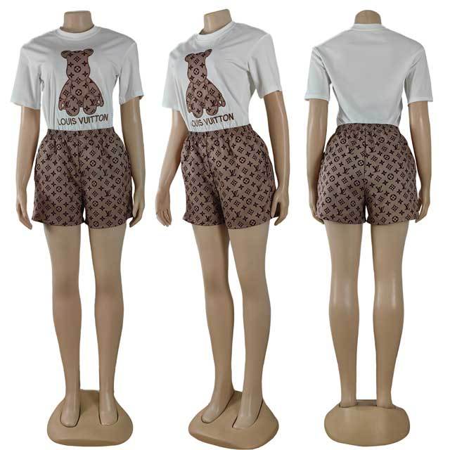 Embroidery Top Casual Short Set