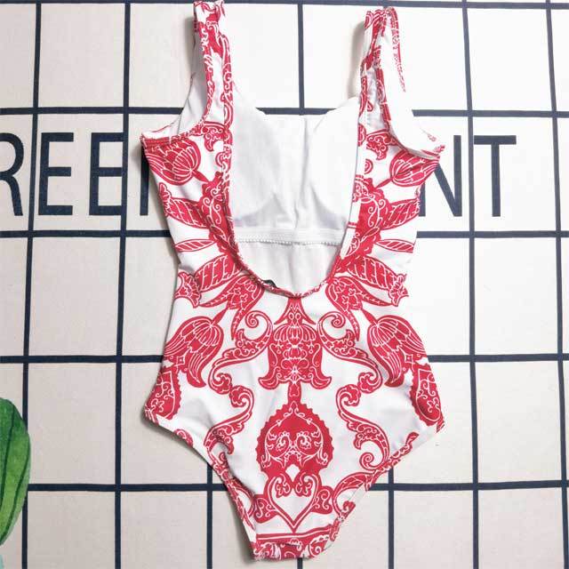 Printed Backless Sexy One Piece