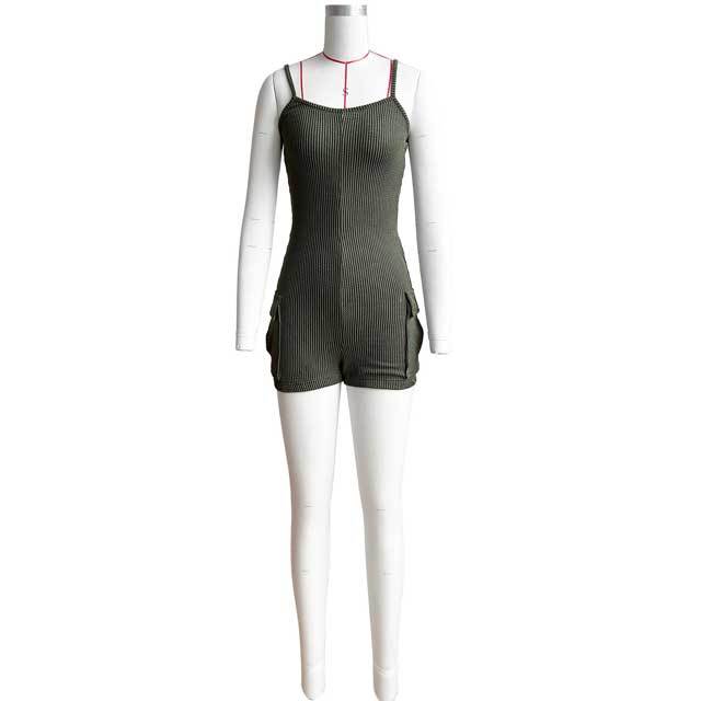 Chic Cargo Romper Set