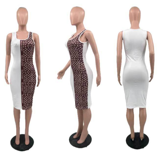 Color Block Printed Bodycon Dress