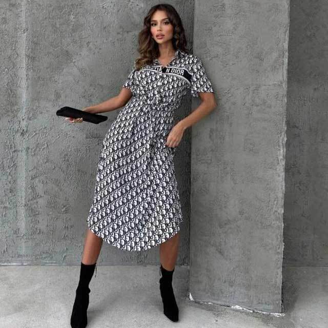 Printed Casual Shirt Dress