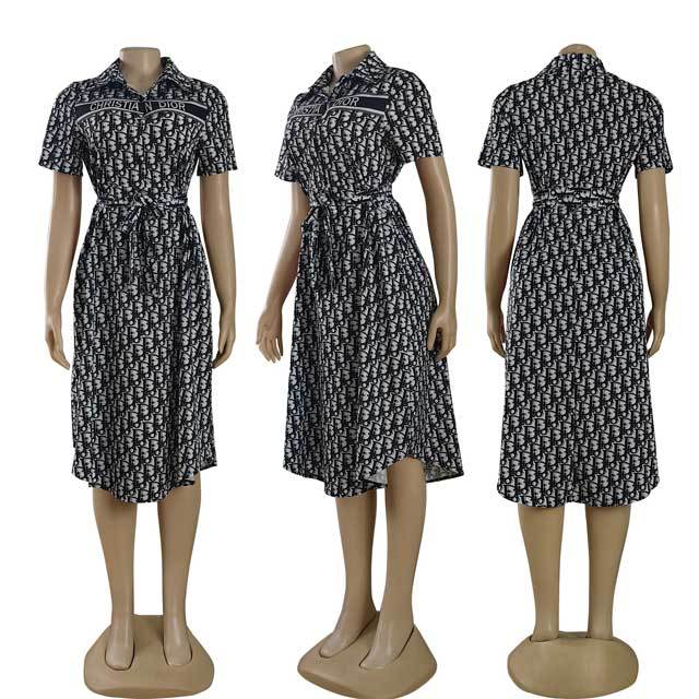 Printed Casual Shirt Dress