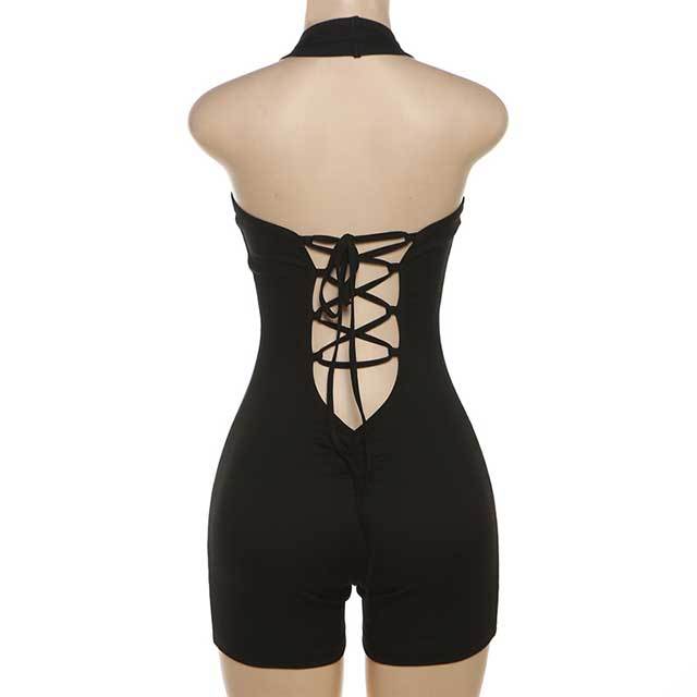 Backless Strappy Fitness Romper