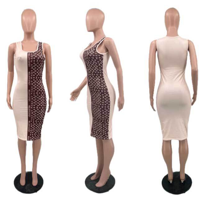 Color Block Printed Bodycon Dress
