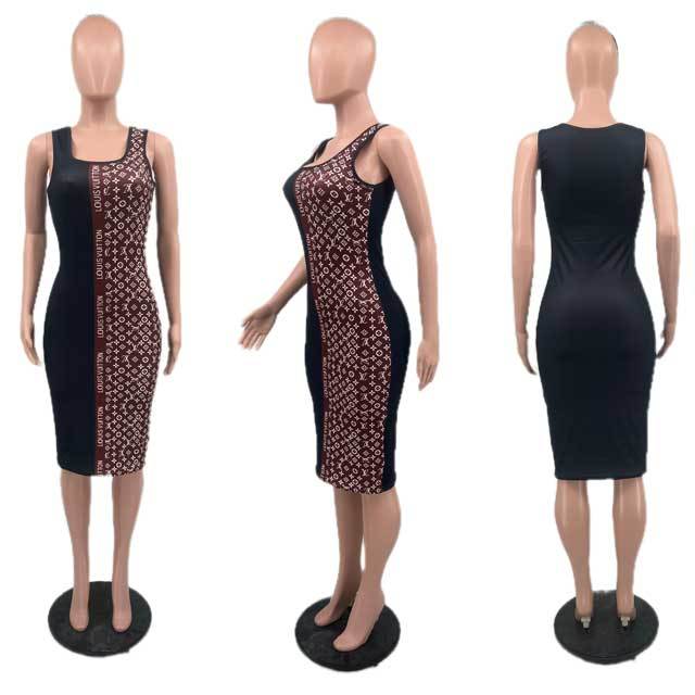 Color Block Printed Bodycon Dress
