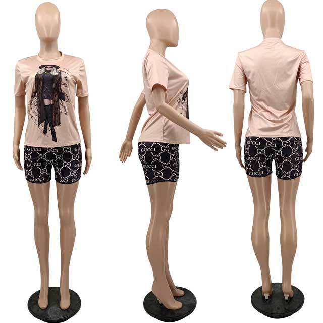 Printed Fashion Casual Two Piece Set