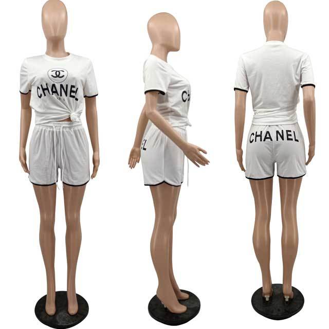 Letter Print Fitness Short Set