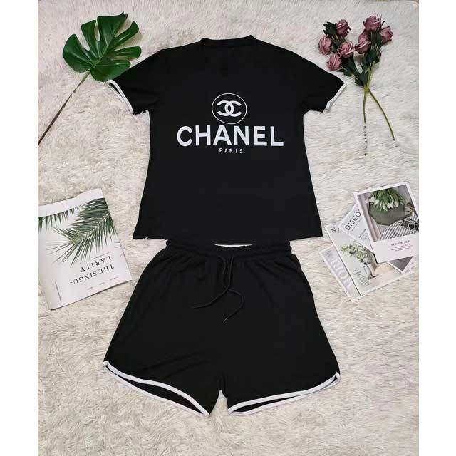 Letter Print Fitness Short Set