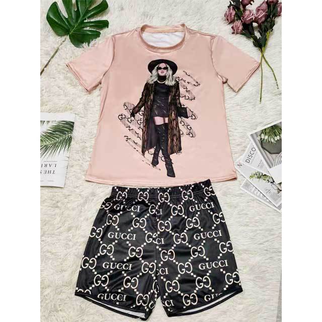 Printed Fashion Casual Two Piece Set