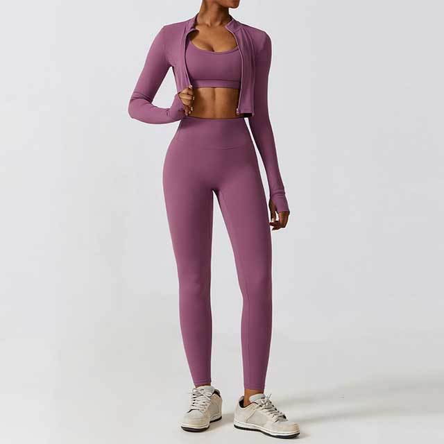 Quick-drying Fitness Tight Pant Set 3 Pieces