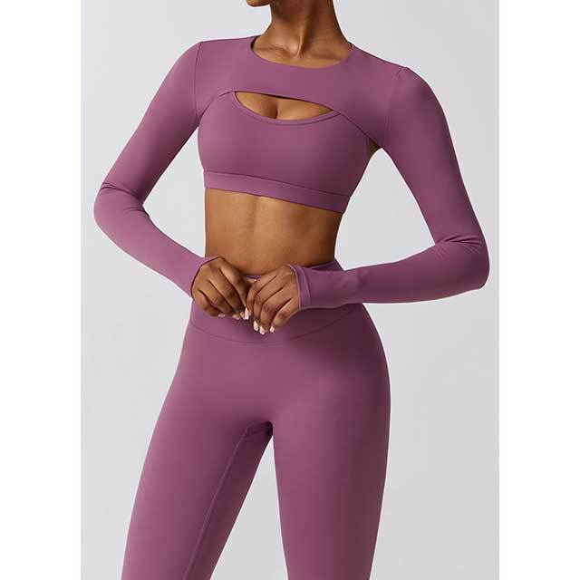 High-waist Yoga Clothing Three-piece Pant Set