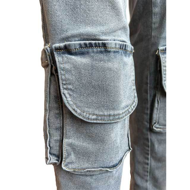 Chic Fashion High Waist Cargo Jeans