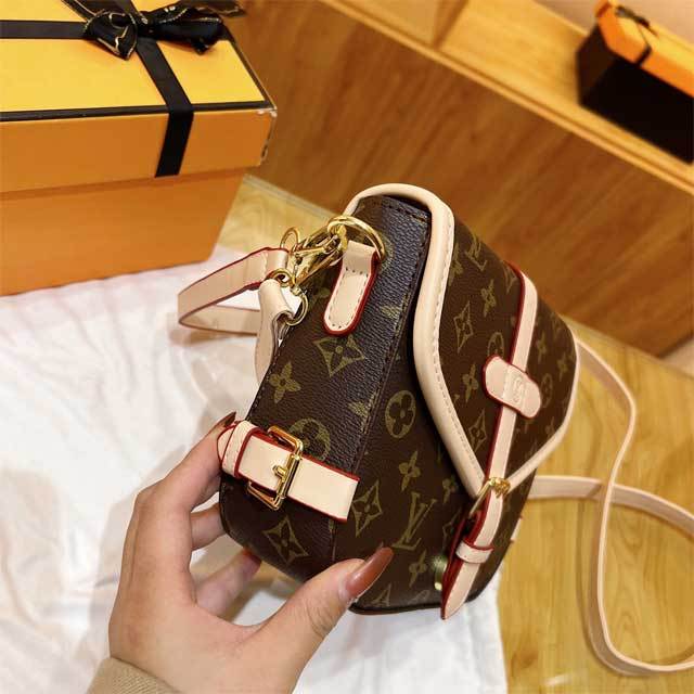 Printed Leather Messenger Bag