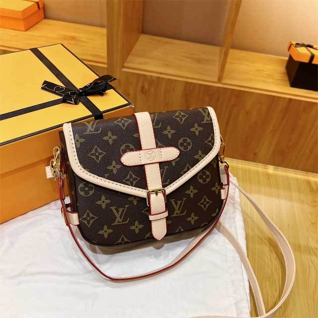 Printed Leather Messenger Bag